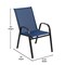 Flash Furniture Brazos 7 Pc Outdoor Patio Dining Set - 55in Tempered Glass Patio Tbl w/Umbrella Hole, 6 Navy Chairs TLH-089REC-303CNV6-GG - alternate 4